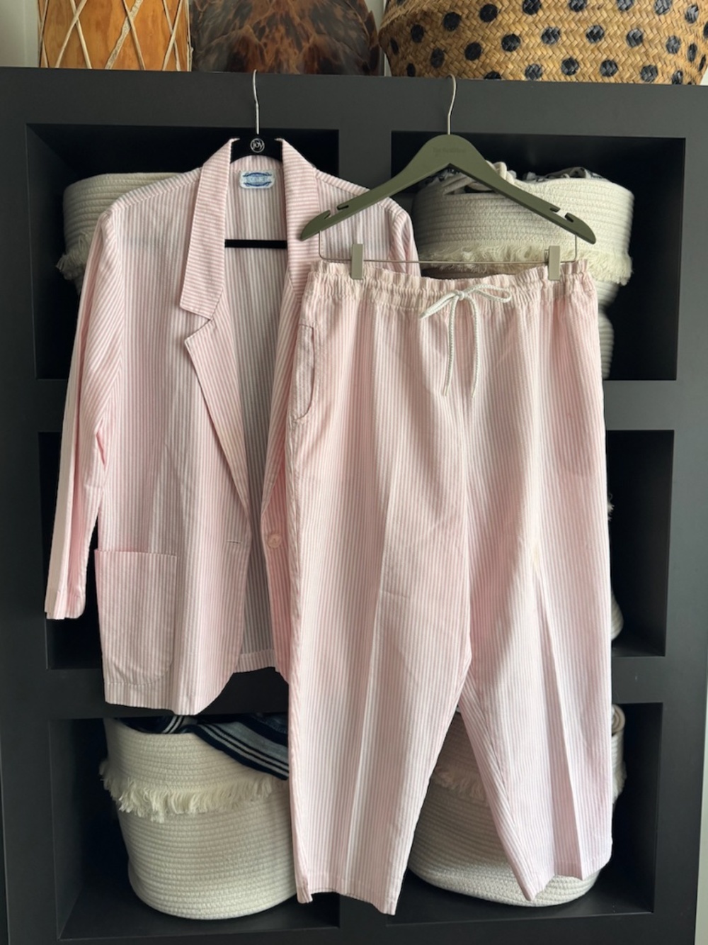 Vintage Pink Seersucker Set